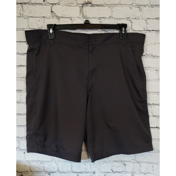 FILA Mens 40 Casual Solid Dk Gray Flat Front 11" Inseam Golf Shorts - Picture 2 of 9